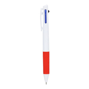Penna a 3 colori con impugnatura e cordino - personalizzabile con logo
