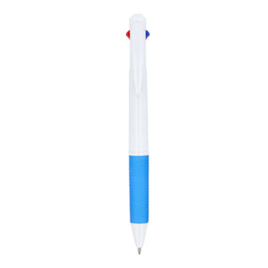 Penna a 3 colori con impugnatura e cordino - personalizzabile con logo