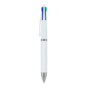Penna a 4 colori Bianco - personalizzabile con logo