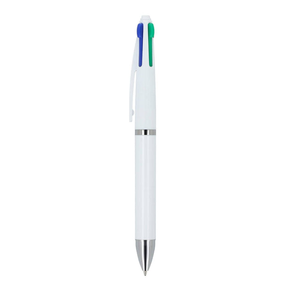 Penna a 4 colori Bianco - personalizzabile con logo