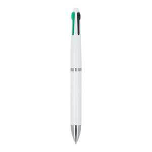 Penna a 4 colori Bianco - personalizzabile con logo