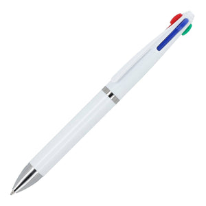 Penna a 4 colori Bianco - personalizzabile con logo