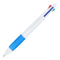 Penna a 4 colori con impugnatura Bianco / Blu - personalizzabile con logo