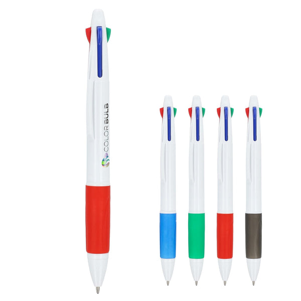 Penna a 4 colori con impugnatura - personalizzabile con logo
