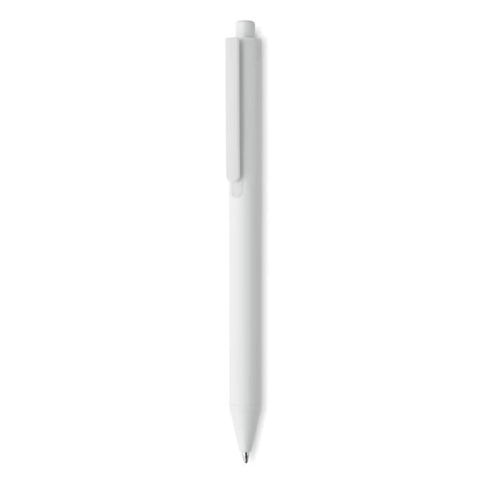 Penna a pulsante in ABS bianco - personalizzabile con logo