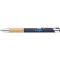 Penna a pulsante in alluminio e bamboo - personalizzabile con logo