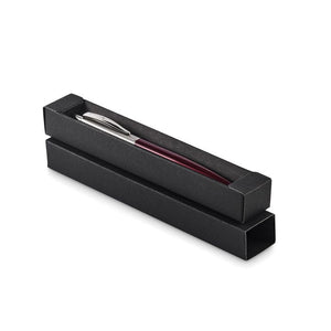 Penna a pulsante in confezione bordeaux - personalizzabile con logo
