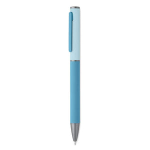Penna a sfera a rotazione Azzurro - personalizzabile con logo