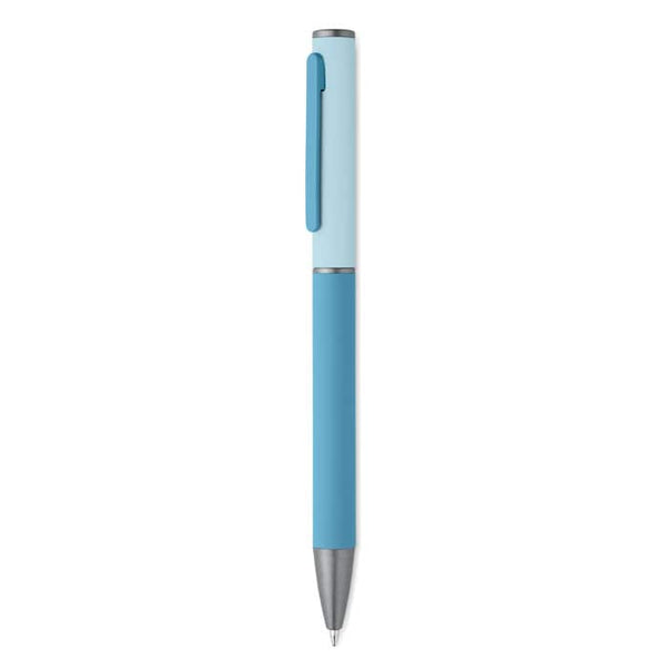 Penna a sfera a rotazione Azzurro - personalizzabile con logo