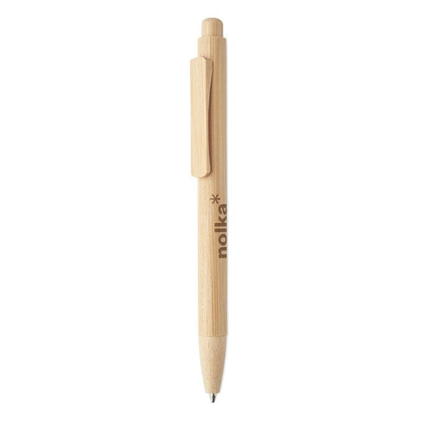 Penna a sfera ain bamboo natural - personalizzabile con logo