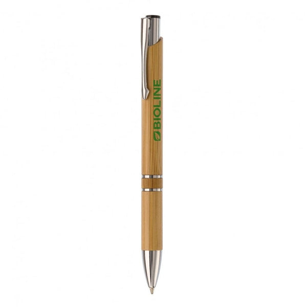 Penna a sfera Alicante Bamboo alluminio - personalizzabile con logo