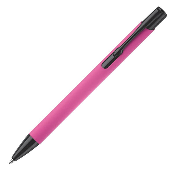 Penna a sfera Alicante gommata Rosa - personalizzabile con logo