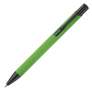 Penna a sfera Alicante gommata verde calce - personalizzabile con logo