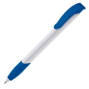 Penna a sfera Apollo Hardcolour Bianco / azzurro - personalizzabile con logo