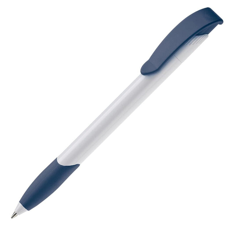 Penna a sfera Apollo Hardcolour Bianco / blu navy - personalizzabile con logo