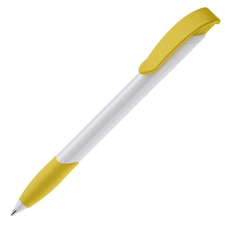 Penna a sfera Apollo Hardcolour Bianco / Giallo - personalizzabile con logo