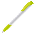 Penna a sfera Apollo Hardcolour Bianco/ verde calce - personalizzabile con logo
