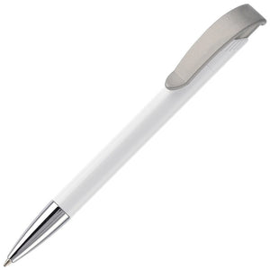 Penna a sfera Apollo Metal Tip Bianco / color color argento - personalizzabile con logo