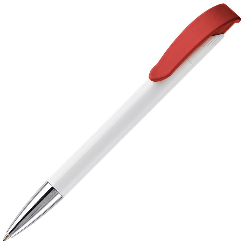 Penna a sfera Apollo Metal Tip Bianco / Rosso - personalizzabile con logo