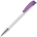 Penna a sfera Apollo Metal Tip Bianco / viola - personalizzabile con logo