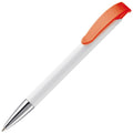 Penna a sfera Apollo Metal Tip White / arancione - personalizzabile con logo