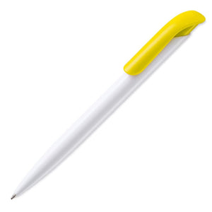 Penna a sfera Atlas hard-color Bianco / Giallo - personalizzabile con logo