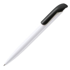 Penna a sfera Atlas hard-color Bianco / nero - personalizzabile con logo