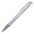 Penna a sfera Atlas punta in metallo trasparente Trasparente / Bianco - personalizzabile con logo