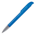 Penna a sfera Atlas punta in metallo trasparente Trasparente / Blu - personalizzabile con logo