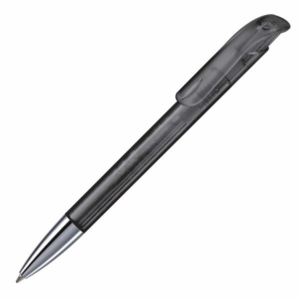 Penna a sfera Atlas punta in metallo trasparente Trasparente / Nero - personalizzabile con logo
