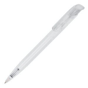 Penna a sfera Atlas trasparente bianco - personalizzabile con logo