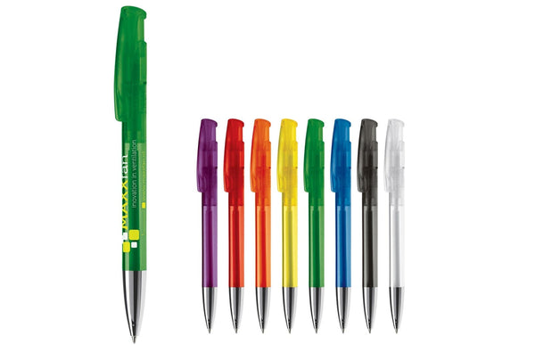 Penna a sfera Avalon Transparent Metal Tip - personalizzabile con logo