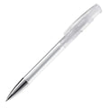 Penna a sfera Avalon Transparent Metal Tip Trasparente / Bianco - personalizzabile con logo