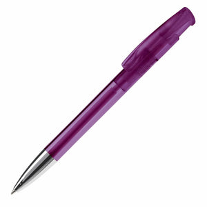 Penna a sfera Avalon Transparent Metal Tip Trasparente / Viola - personalizzabile con logo