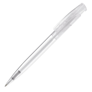 Penna a sfera Avalon Transparent Trasparente / Bianco - personalizzabile con logo