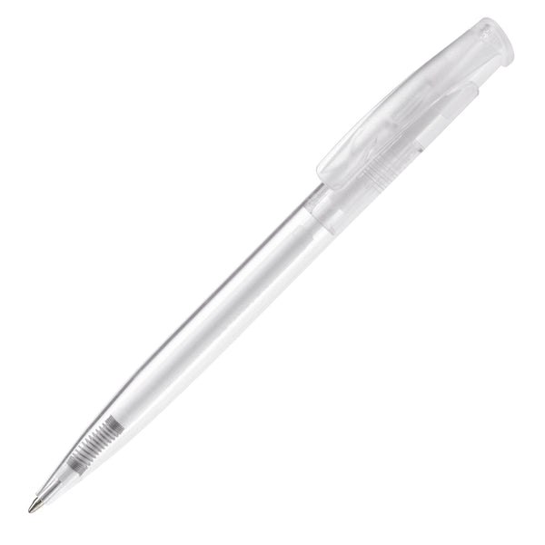 Penna a sfera Avalon Transparent Trasparente / Bianco - personalizzabile con logo