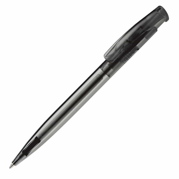 Penna a sfera Avalon Transparent Trasparente / Nero - personalizzabile con logo