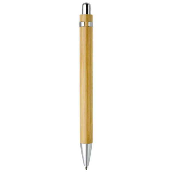 Penna a sfera Bamboo 138 mm alluminio - personalizzabile con logo