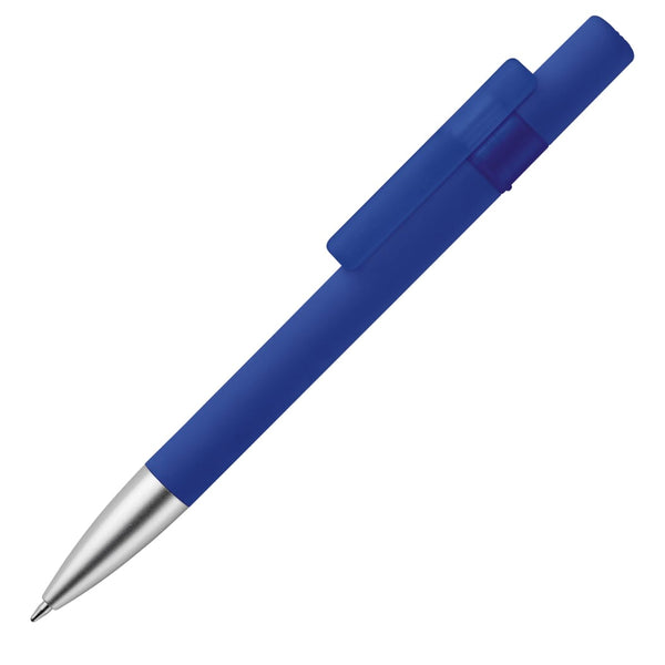 Penna a sfera California tocco di seta blu navy - personalizzabile con logo