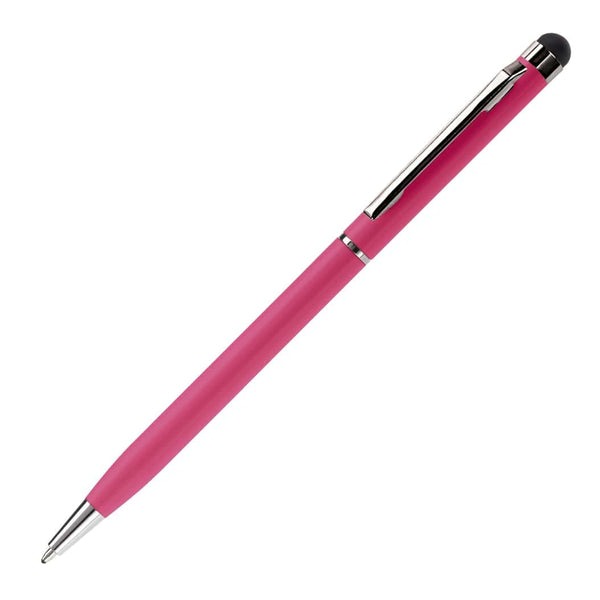 Penna a sfera capacitiva rosa - personalizzabile con logo