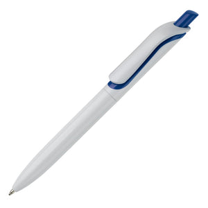 Penna a sfera Click Shadow Made in Germany Bianco / blu navy - personalizzabile con logo