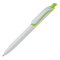 Penna a sfera Click Shadow Made in Germany Bianco/ verde calce - personalizzabile con logo