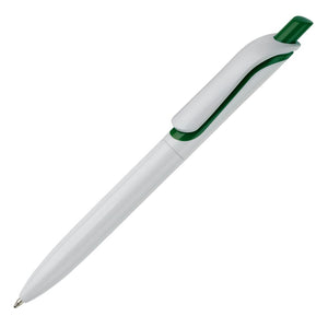 Penna a sfera Click Shadow Made in Germany Bianco / verde - personalizzabile con logo