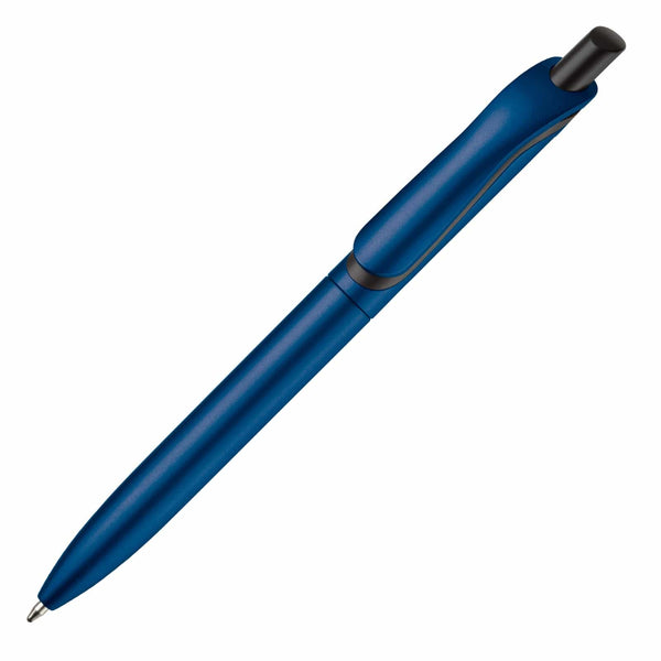 Penna a sfera Click-Shadow metallic blu navy - personalizzabile con logo