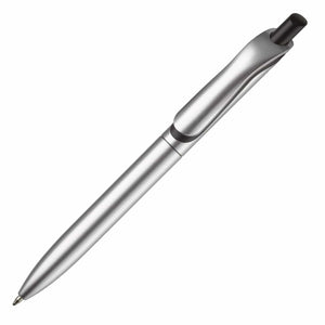 Penna a sfera Click-Shadow metallic color argento - personalizzabile con logo
