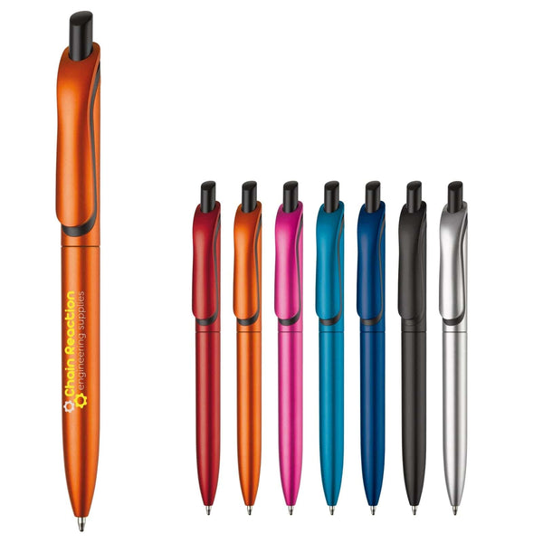 Penna a sfera Click-Shadow metallic - personalizzabile con logo