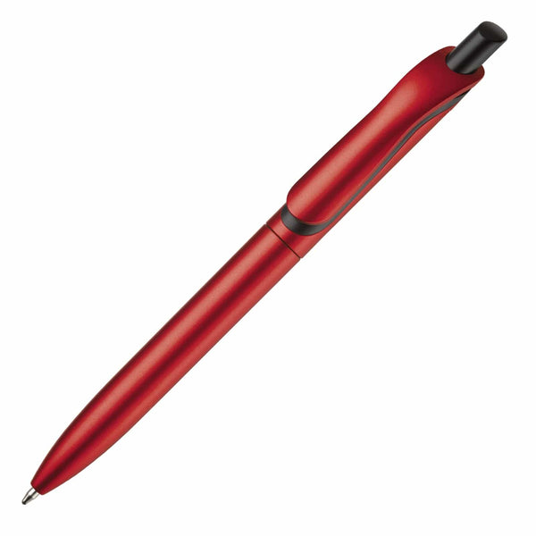 Penna a sfera Click-Shadow metallic Rosso - personalizzabile con logo