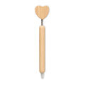 Penna a sfera con cuore in bambù natural - personalizzabile con logo