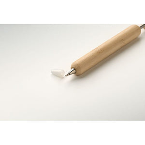 Penna a sfera con cuore in bambù natural - personalizzabile con logo