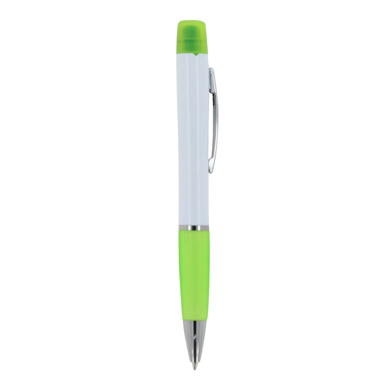 Penna a sfera con evidenziatore tricolore - personalizzabile con logo